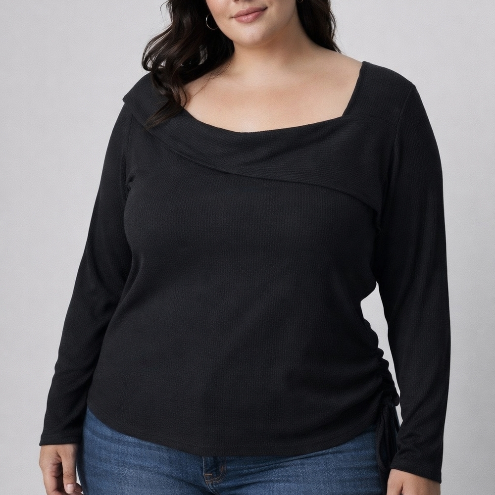 White House Black Market Black Long Sleeve Top